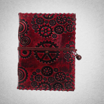 Steampunk Notizbuch Leder Rot Tagebuch Fantasy Cosplay Steampunk Notebook