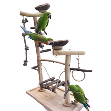 Kletterbaum "Wood" Freisitz XL Vogelspielplatz 120cm Papageien Sittiche Finken