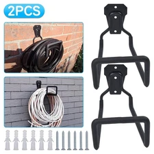 2PCS Heavy Duty Hose Holder Garden Pipe Hose Hanger Storage Rack Wall Mounted