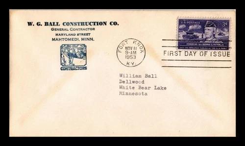 DR JIM STAMPS US COVER GENERAL GEORGE S PATTON JR FDC SCOTT 1026 ADVERTISING