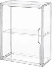 Acrylic Display Case for Labubu POP MART Figure 2-Tier Clear Box w/Magnetic Door