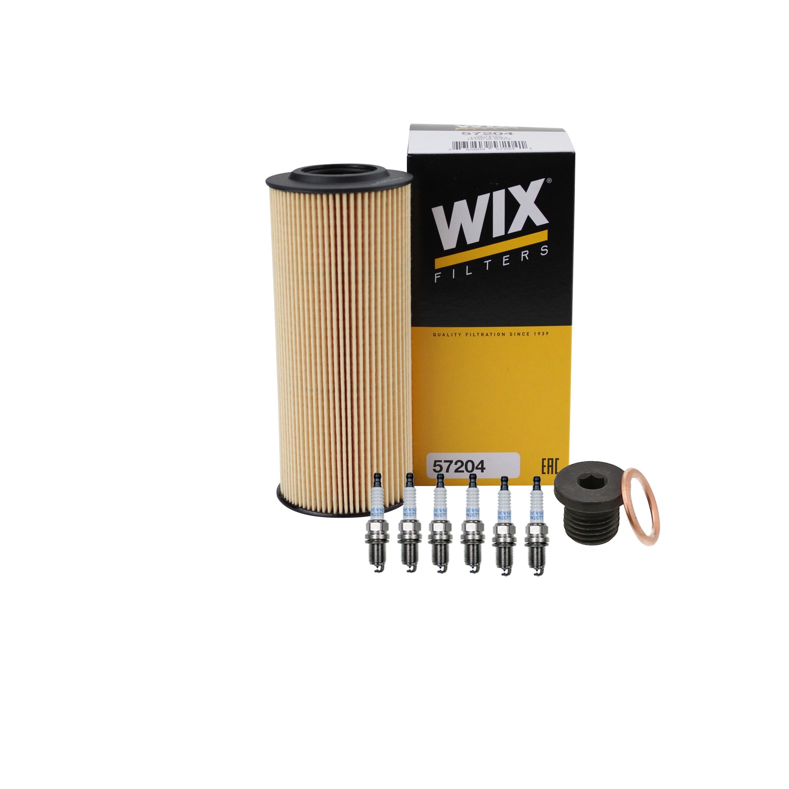 Wix Engine Oil Filter  Denso 6 Platinum TT Spark Plugs kit for Audi Q5 S5 V6