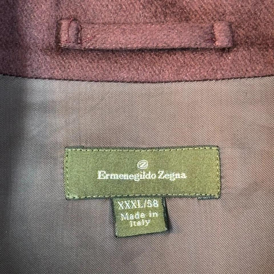 Ermenegildo Zegna Pure Cashmere Mens Vest 3XL Burgundy Riri Full Zip Italy - Image 3 of 4