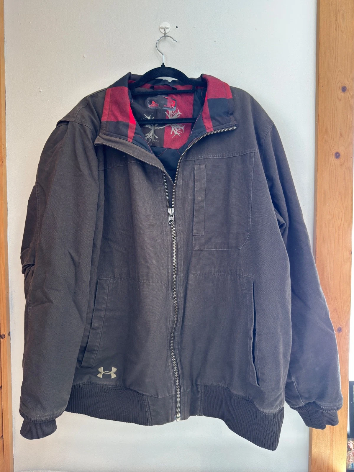 Men's Coat Under Armour Storm Focus Bomber Jacket Brown Size 3XL Quilted Lining