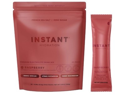 Instant Hydration Sugar Free Electrolytes Packets RASPBERRY 20 STICKS