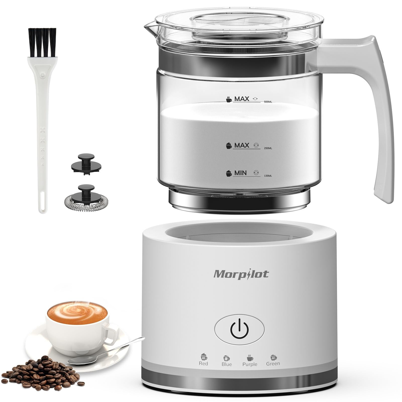 Milk Frother Montalatte Elettrico in Vetro 4 in 1 Funzione Bello da Vedere