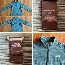North Face Women  s 1/4 Zip Pullover   Large   Novelty Glacier Polartec Fleece