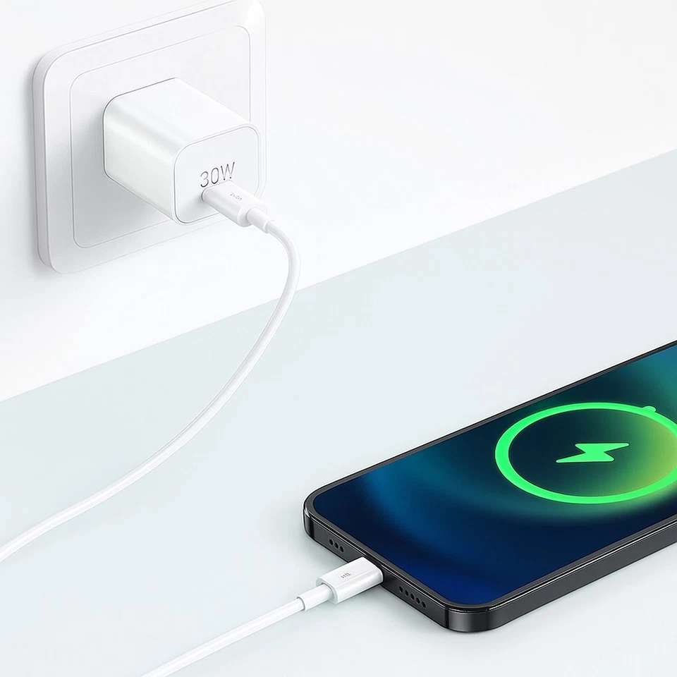 30W USB-C Ladegerät mit Kabel | Schnellladegerät Typ-C PD Netzteil SENDEM OG88 - Bild 3 von 4