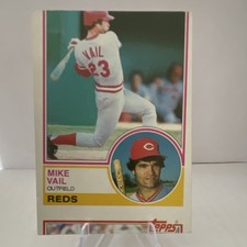 Topps 1983 Mike Vail #317 Cincinnati Reds MLB Baseball Trading Card. ERROR card!
