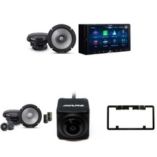 Alpine iLX-W670 with Back up Camera, License Plate Frame & R2-S65 Coaxial R2-...