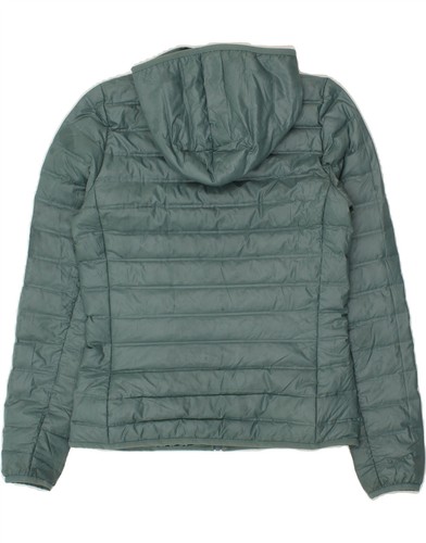 Chaqueta acolchada con capucha para mujer ADIDAS UK 10 pequeña verde poliéster BL23 - Imagen 2 de 4