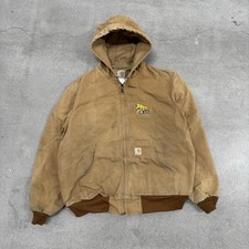 Carhartt Work Jacket Men's Size Large Brown Canvas Work Construction Workwear