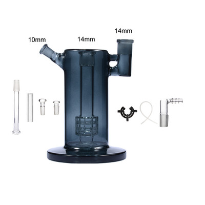 14mm Grey 8 in 1 Mobius Matrix Percolator Glass Bubbler Water Pipe Bong