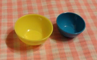 1960s Barbie Sized Rare Banner Pyrex Primary Kitchen Mini Mixing Bowl Set