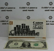 Vintage OEM Canon FD Lens System Instruction Manual Guide Brochure Book FreeShip