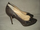 100% AUTHENTIC USED WOMEN JIMMY CHOO LUNA SNAKE EMBOSSED HEEL/PUMP US 7 — photo 4