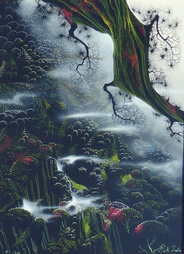 Eyvind Earle WISPS OF FOG AND BRANCH Hand signed Serigraph Magic Realism framed - Picture 3 of 5