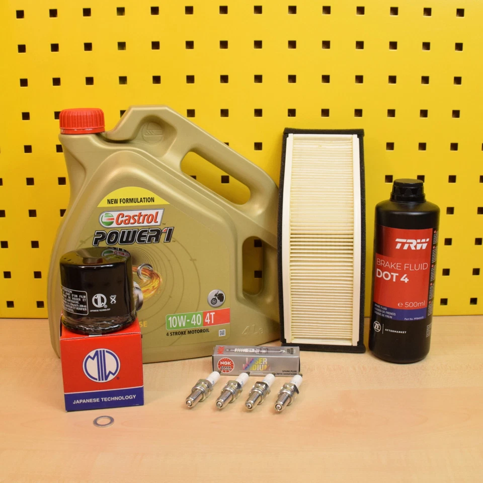Kawasaki ZX-10R Ninja 04-05 Serviceset Öl Ölfilter Luftfilter NGK Castrol 10w40 - Bild 1 von 1