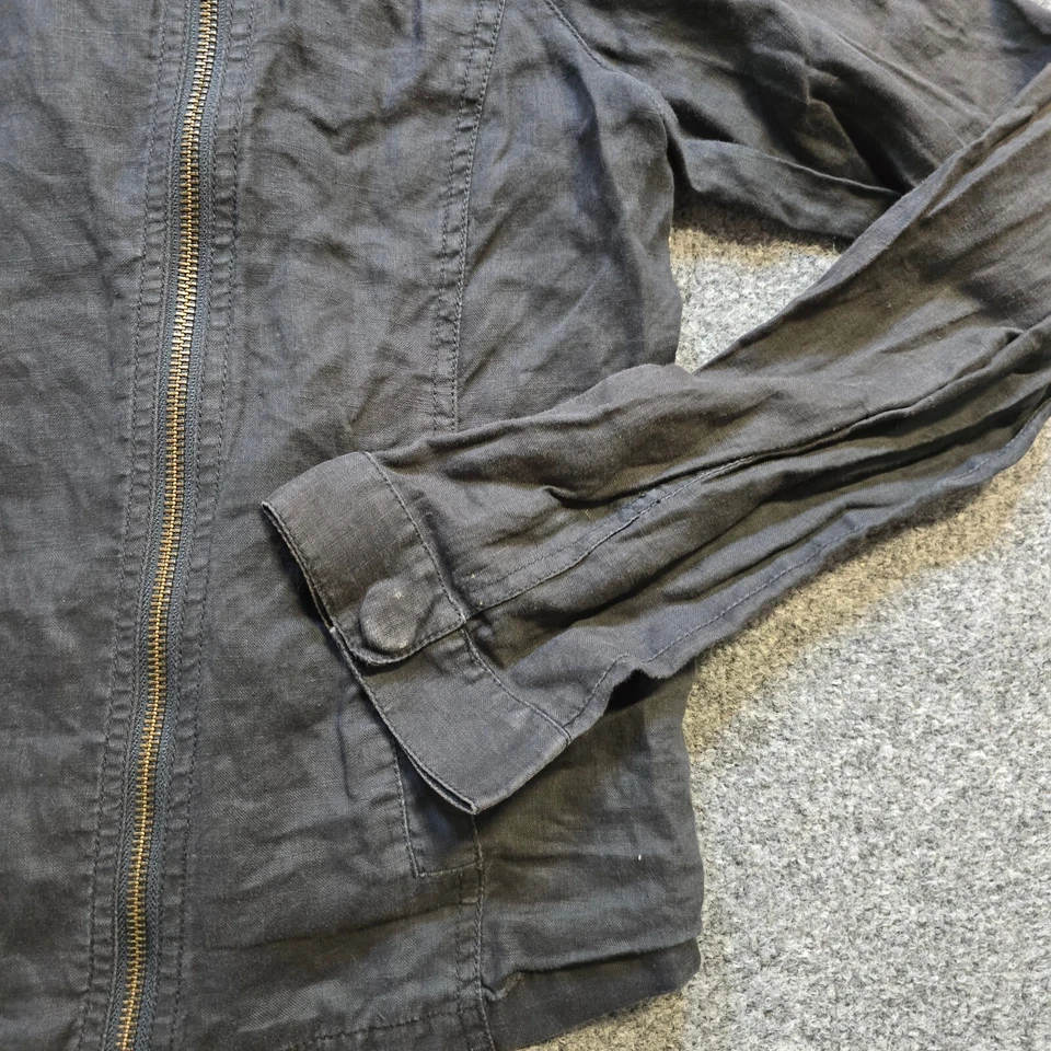 Eileen Fisher Jacket Womens Size Large Gray Linen Full Zip Long Sleeve Capsule - Image 3 of 4