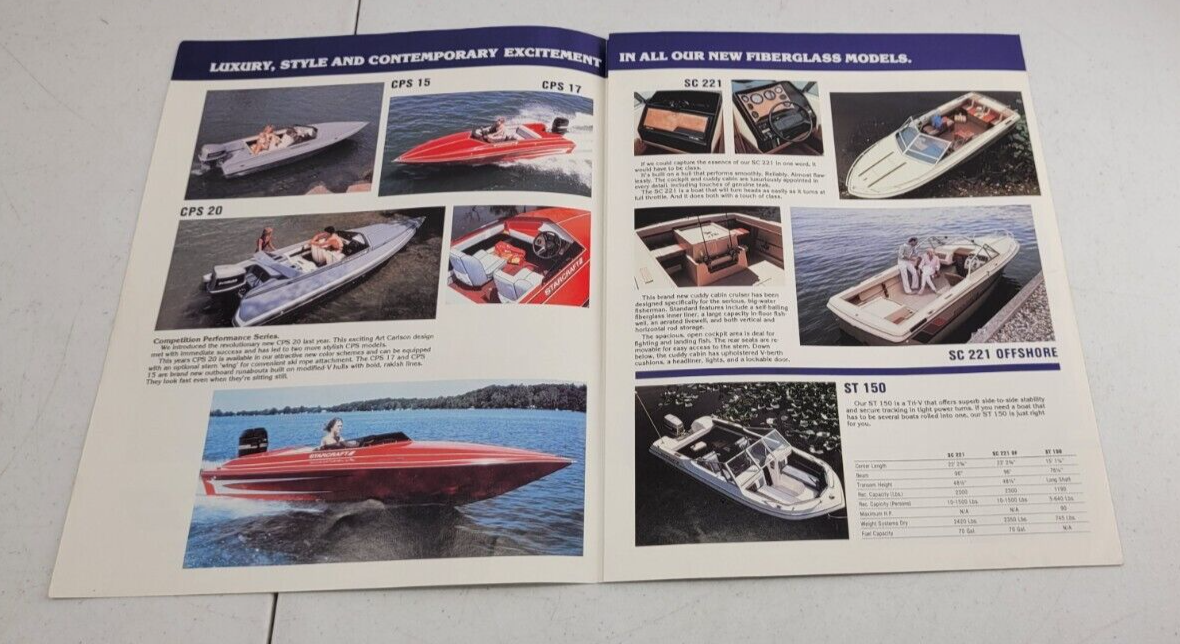 Vintage 1985 Starcraft Boats Sales Brochure Fiberglass Runabouts