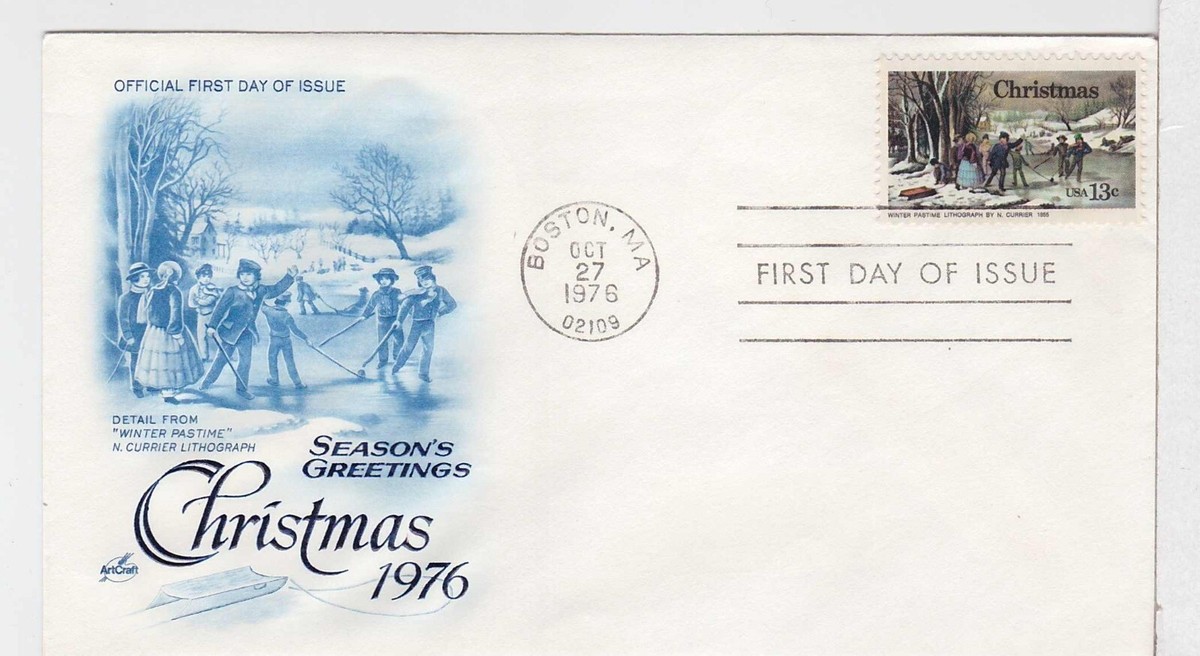 TurtlesTradingPost- Christmas 1976 Currier & Ives #1702 FDC