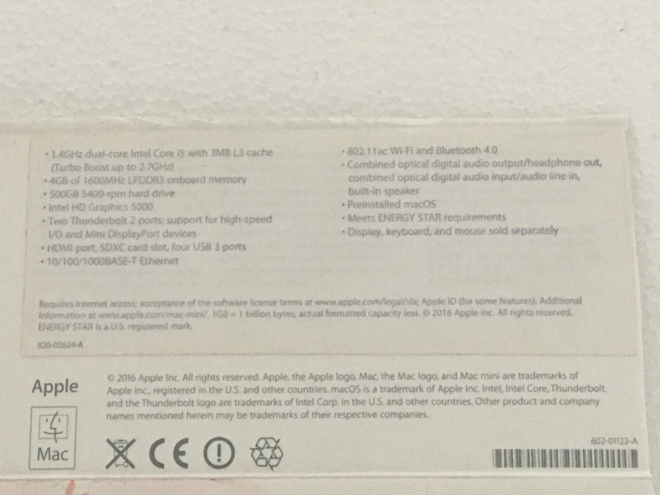 Mac Mini 2014 MacOS X Model A1347 4GB - Image 2 of 4