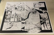 LADY DEATH MEDIVAL WOW #4 original comic art 2006 2 PG splash DRAGON BATTLE