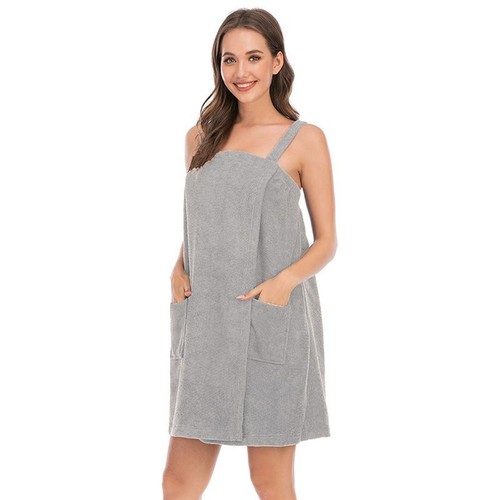 Women's Terry Cloth Towel Wrap Tank After Shower Dress Bath Spa Cozy Shower Robe - Picture 21 of 73