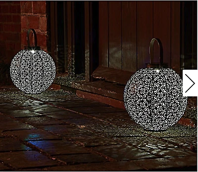 2x New Moroccan Solar Powered LED Hanging Garden Lantern Modern Garden Lighting - Image 2 of 4