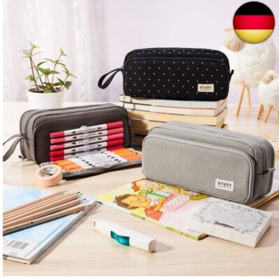 Kawaii Federmäppchen Mit 3 Fächern & Stiften – Faultier-Design, 20x12,5x6 Cm