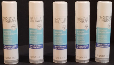 Avon MOISTURE THERAPY Lip Balms X5 ~ Brand New  Factor Sealed  24 hour SHIPPING