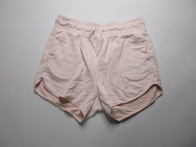 Puma Pink Modern Basics High-Waist Athletic Shorts Terry Fleece Women's Size M