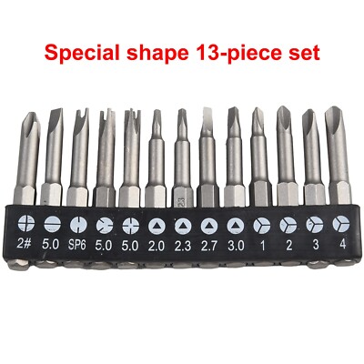 13pcs Special-shaped Screwdriver Set PH2 U Y Shape Triangle 50mm Screwdriver Bit