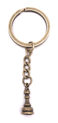 Chess piece Bishop chess figure keychain pendant bronze made of metal