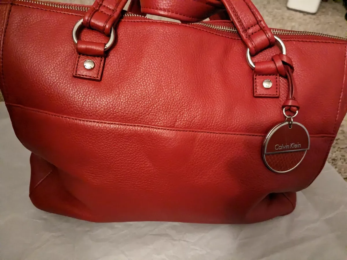 Red Calvin Klein Shoulder Strap Tote Bag