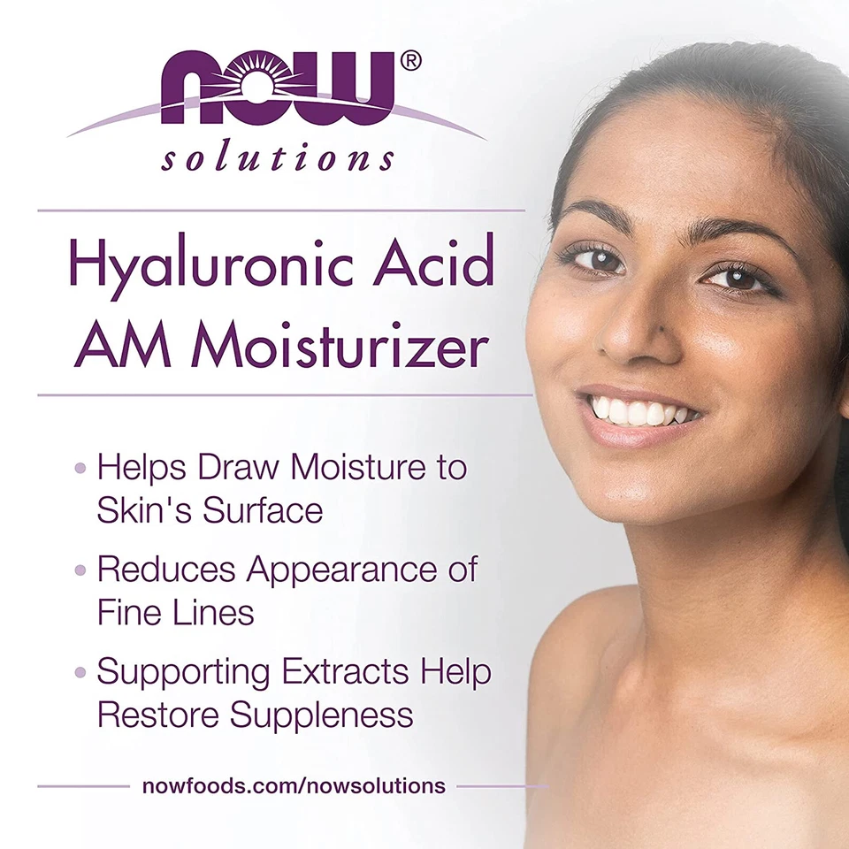 NOW Hyaluronic AM Moisturizer - 2 fl oz, Smoothing and Toning, Rehydrating skin - Image 4 of 4