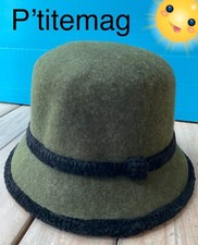 NEUF Chapeau forme cloche,100% LAINE Taille unique