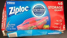 Ziploc Easy Open, Storage 1 Quart 48 Count Grip N Seal Technology Bags