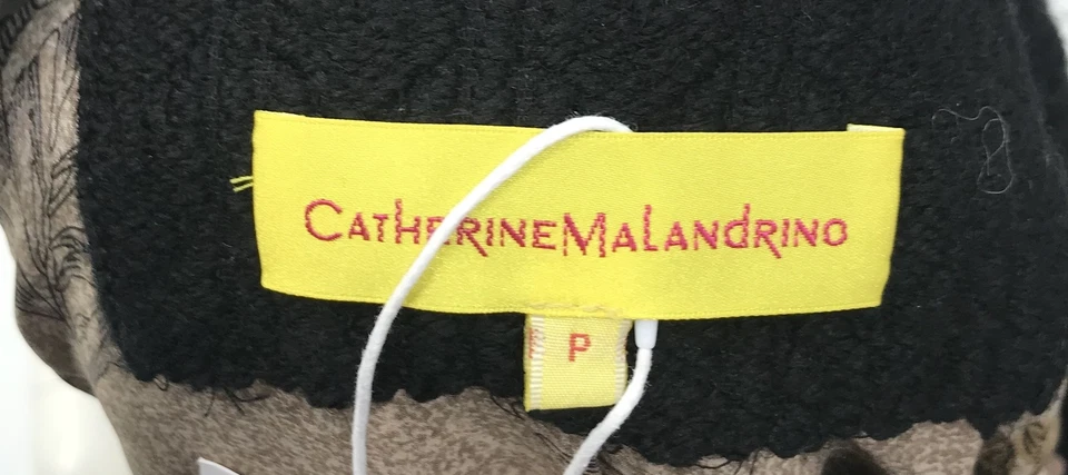 Abrigo de vestir Catherine Malandrino negro mezcla de lana tejido con cinturón talla mediana P Foto 3 de 4