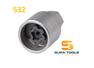 VW Felgenschloss 532 Code N Schlüssel Nuss Wheel Lock Key Supa-Tools