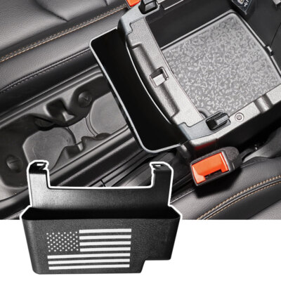 For 2018-2024 Jeep Wrangler Black Center Console Armrest Storage Box Organizer