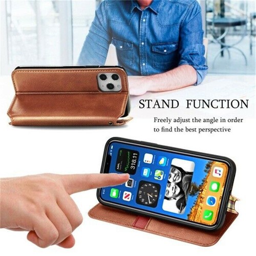 Luxury Leather Wallet Flip Phone Case Cover For iPhone 16 11 14 Pro Max 15 XR 12 - Picture 39 of 41