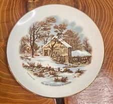 Vintage Fuller Brush Currier & Ives The Old Homestead in Winter Collectors Plate