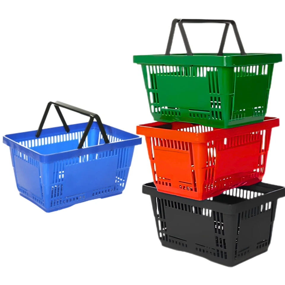 THESFS LIMITED 28 Litre Capacity Plastic Shopping Baskets Shopper Baskets with handle