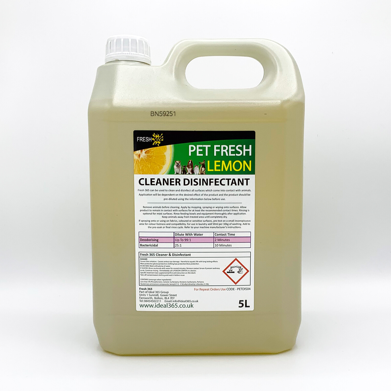 5L FRESH 365 Pet Disinfectant & Animal Kennel Odour Remover Dog Cat Pet Safe eBay