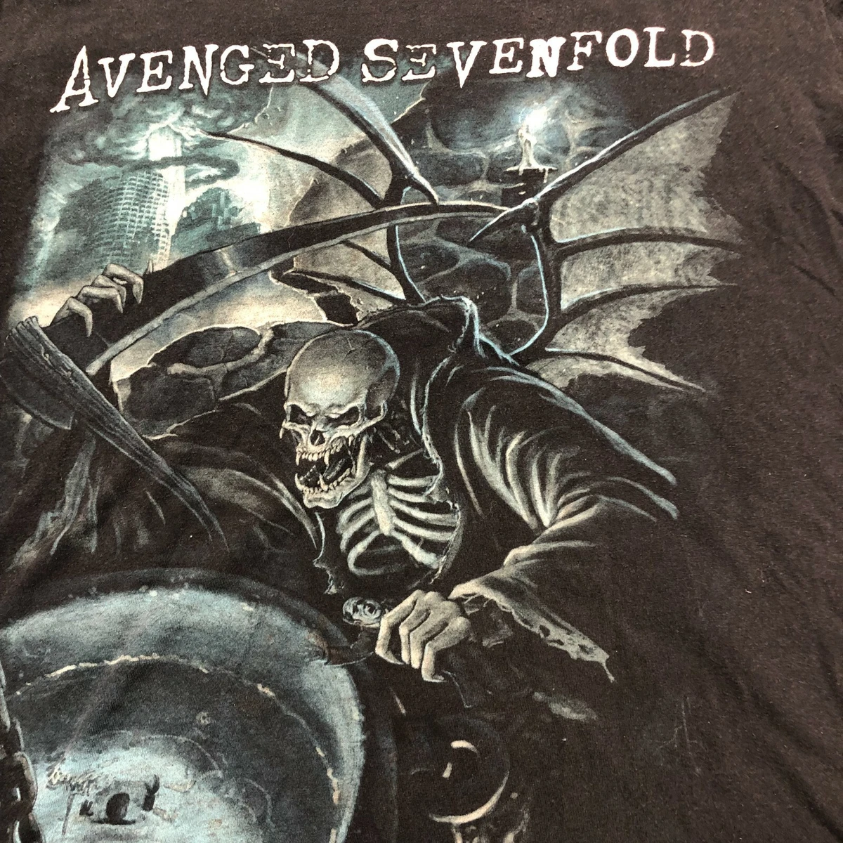 T-shirt Officiel Avenged Sevenfold Deathbat - Noir, Motif Groupe Métal Rock, Pour Homme