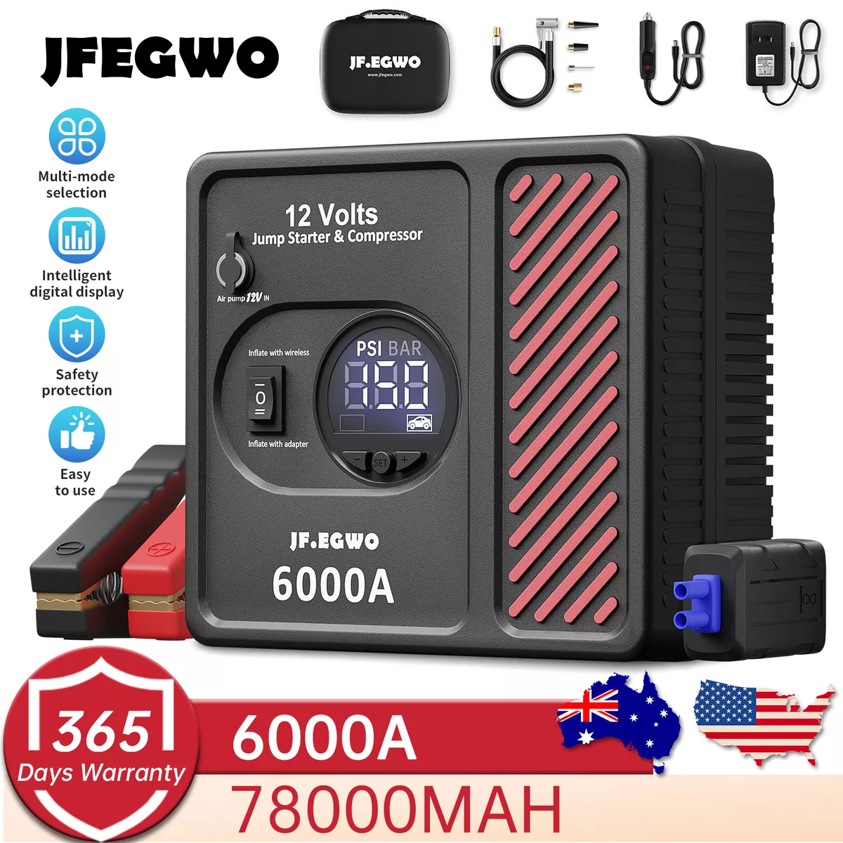 Jump starter tire inflator power station deals