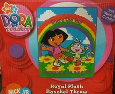 BRAND NEW OFFICIAL NICKELODEON DORA THROW SIZE ACRYLIC 40X50 BLANKET