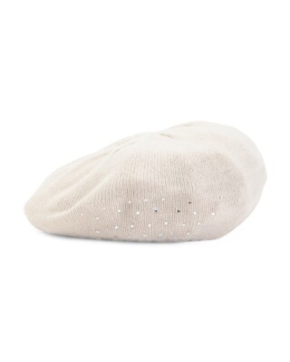 NWT PORTOLANO 100% Cashmere Grayish Beret and Gloves With  display picture 3