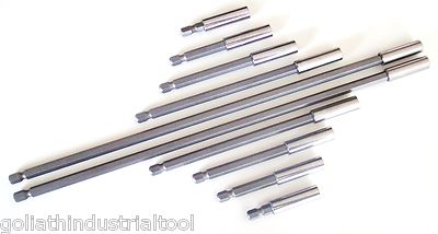 10pc GOLIATH INDUSTRIAL MAGNETIC EXTENSION SCREW BIT HOLDER ASSORTMENT 2'' - 12''